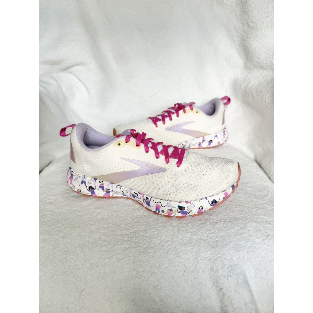 Brooks Revel 4 Women's Unity Running Shoes Sneakers Size 8 US White Pink Violet